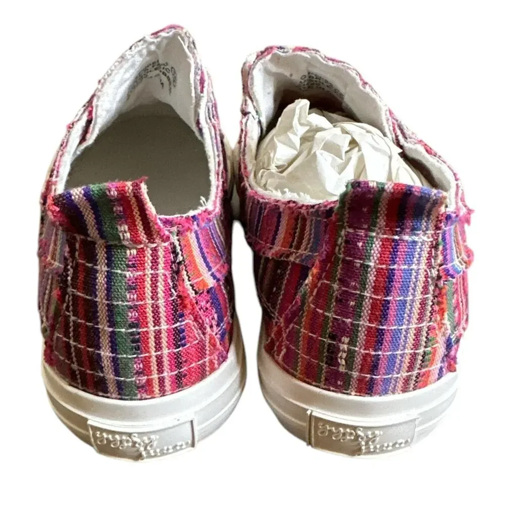 Gypsy Jazz Shoes Womens 10‎ Pink Striped Multicolor Pull-on Pedra Sneakers NEW
